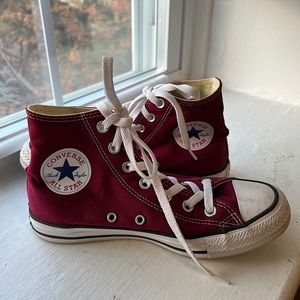 maroon converse high top - women 7.5, men 5.5